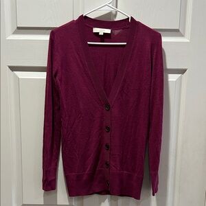 LOFT Women's Deep Burgundy Cardigan